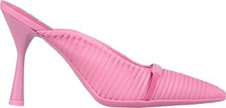 Panache Hi Pleated Lthr Court Mules & Clogs Pink