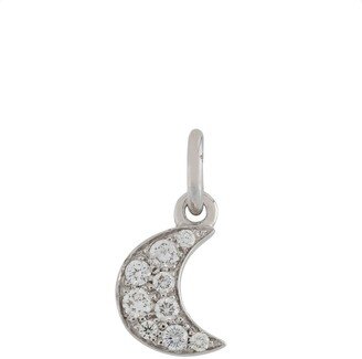 18kt white gold diamond Moon charm