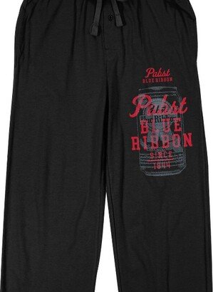 Pabst Blue Ribbon Beer Can Men’s Black Sleep Pajama Pants-Large