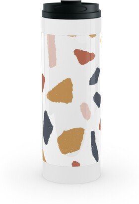 Travel Mugs: Terrazzo Tile - Neutral Stainless Mug, White, 16Oz, Beige