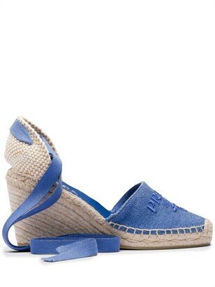 Linen Espadrille Wedge Sandals-AC