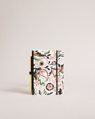 Botanical Print Mini Notebook And Pen in Natural