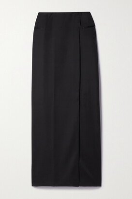 Barathea Gaia Wool Maxi Wrap Skirt - Black