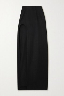 Grace Ling - + Net Sustain Wool-gabardine Maxi Skirt - Black