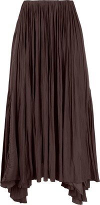 Asymmetric Gathered Maxi Skirt