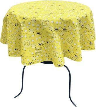Round Print Poly Cotton Tablecloth | Bandanna Yellow, Choose