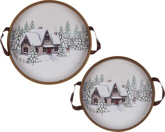 Wood Winter Scene Tray