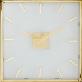 VIVIAN LUNE HOME Gold Stainless Steel Wall Clock with Clear Face