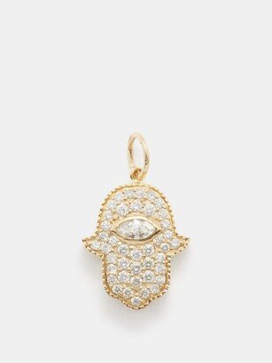 Hamsa Diamond & 14kt Gold Charm