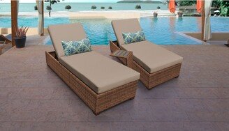 Laguna Chaise Set 2 Outdoor Furniture w/ Side Table