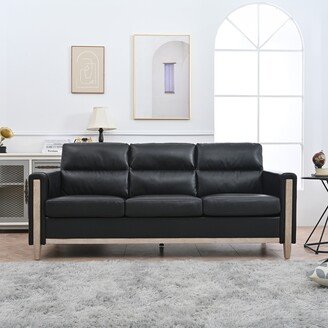 IGEMAN 79.5 Three-Seater Sofa Solid Wood Arms Living Room Sofa Couch