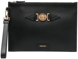 Medusa-plaque detail clutch bag