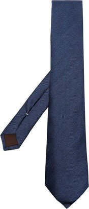 Contrasting-Trim Silk Tie