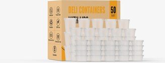 Deli Containers With Lids Soup Freezer | 50-Pack Bpa Free 8 Oz, 16 32 Oz Containers Lids Plastic Pint Food Storage