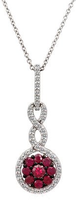 14K 0.49 Ct. Tw. Diamond & Ruby Pendant Necklace