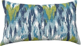 Ikat Craze Frost Birch Lumbar Pillow Cover, Blue Zippered Case,, , & Many More