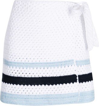 crochet-knit A-line miniskirt