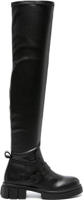 Thigh-High Faux-Leather Boots