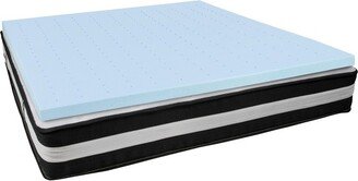 Emma and Oliver King 12 Mattress & Gel Memory Foam Topper Bundle Set