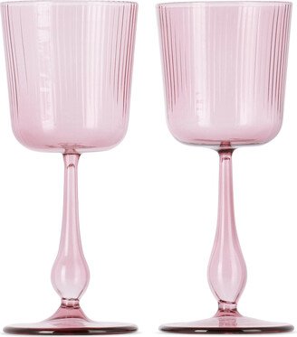 Pink Lusia Calice Wine Glass Set