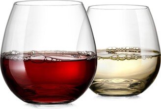 2 Piece Stemless Wine Glasses Set - Perfect For Wine Other Cocktails