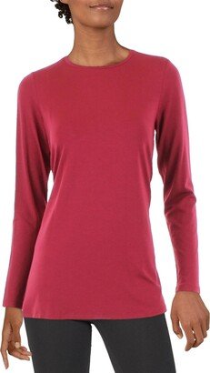 Petites Womens Crewneck Knit Tunic Top