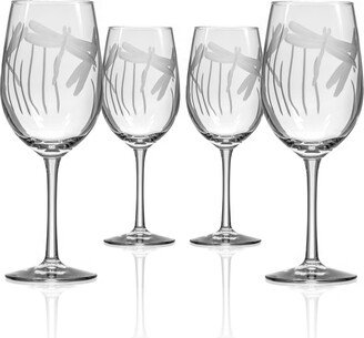 Dragonfly White Wine Glass 12Oz - Set Of 4 Glasses