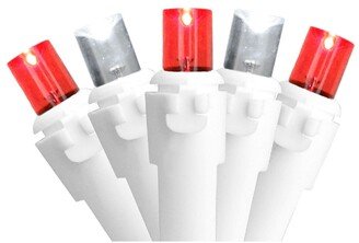 Northlight Set of 100 Red and Pure White Led Wide Angle Icicle Christmas Lights - White Wire