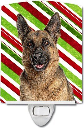 Candy Cane Holiday Christmas German Shepherd Ceramic Night Light