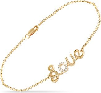 Non Branded LB Exclusive 14K Yellow Gold 0.10ct Diamond Love Bracelet