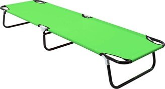 Folding Sun Lounger Steel Green