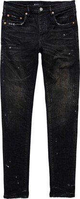 Paint-Splatter Low-Rise Jeans