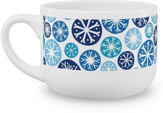 Mugs: Snow Daze Latte Mug, White, 25Oz, Blue