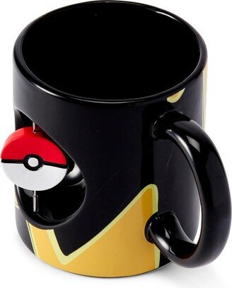 Just Funky Pikachu & Pokeball Spinner Ceramic Mug - 16.9-Ounces Black