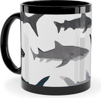 Mugs: Sharks - Neutral Ceramic Mug, Black, 11Oz, Gray