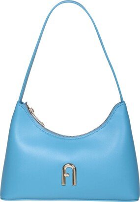 Mini Diamond Bag In Light Blue Color Leather