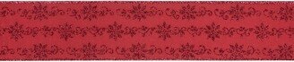 Northlight Red Glittered Poinsettia Christmas Wired Craft Ribbon 2.5