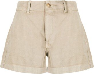 Wide-Leg Chino Shorts