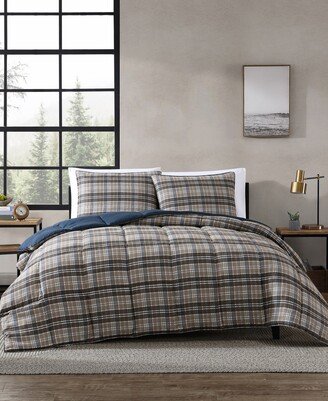 Rugged Plaid Micro Suede Down Alternative Reversible 3 Piece Comforter Set, Full/Queen