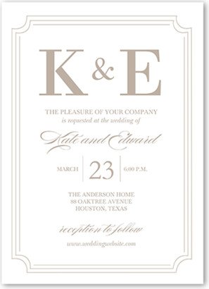 Wedding Invitations: Serene Soiree Wedding Invitation, White, 5X7, Matte, Signature Smooth Cardstock, Square