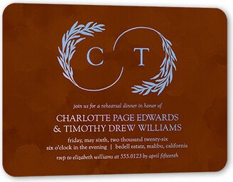 Rehearsal Dinner Invitations: Reflective Rings Rehearsal Dinner Invitation, Brown, Iridescent Foil, 5X7, Matte, Personalized Foil Cardstock, Rounded