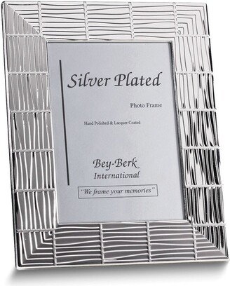 Curata Silver-Plated Lacquer-Coated Textured Design 5x7 Picture Frame with Easel Back