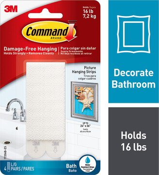 Command Water-Resistant Picture Hanging Strips White Pkg/4