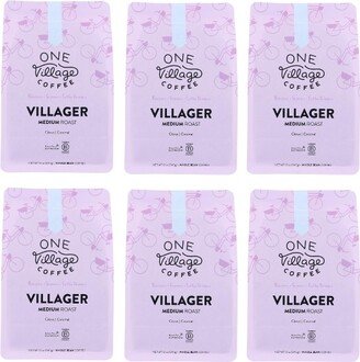 One Village Coffee Villager Medium Roast Whole Bean - Case of 6/12 oz Bags