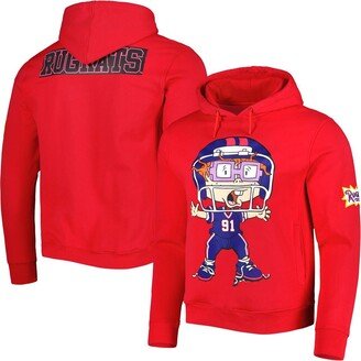 Men's and Women's Freeze Max Red Rugrats Chuckie Wide Open Football Pullover Hoodie