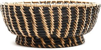 Kubo Woven Rattan Serving Bowl, Black