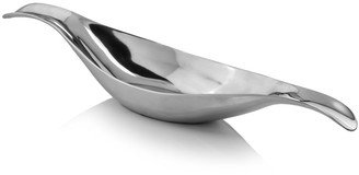 8 X 34.5 X 5.5 Silver Aluminum Long Wavy Bowl - 5.5 x 8 x 34.5