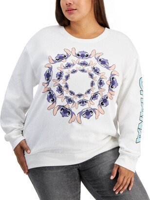 Trendy Plus Size Neon Stitch Circle Graphic Sweatshirt