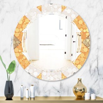 Designart 'Geometric Retro Design I' Printed Modern Round or Oval Wall Mirror - Triple C