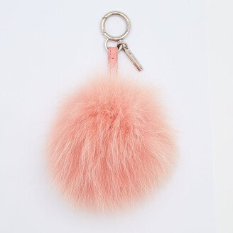 Pink Fox Fur Pom Pom Bag Charm